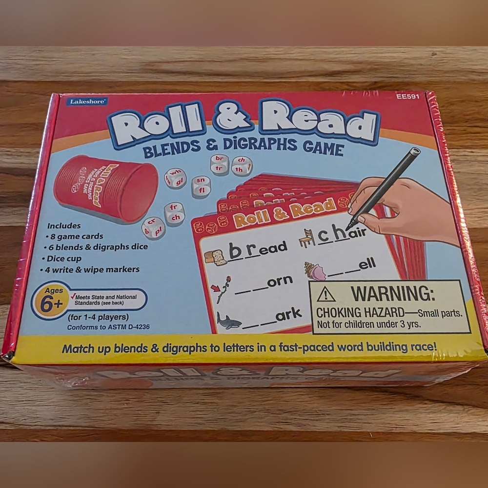 NWT Lakeshore Roll & Read Blends & Digraphs Game - Red